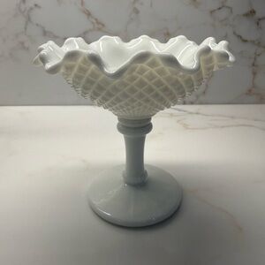Westmoreland white milk glass pedestal bowl.